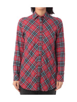 ロング丈チェックヘリンボンシャツ