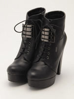 【HM】ゴールドプレート付 レースアップブーツ