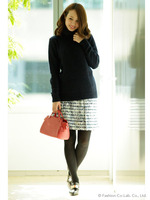 ボーダーレースプリントスカート