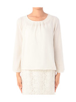 リボン×レース使いバックシャンカットソー