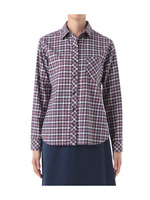 胸ポケット付きチェック柄ネルシャツ