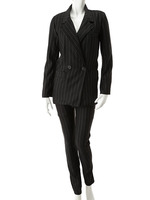 【ECURY】ストライプジャケット×タックパンツセットアップ