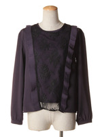 ヴァーティカルレースブラウス