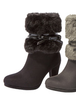 PJ/リボンファーショートブーツ