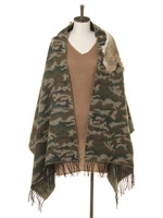 ラビットファー付タムシャギーチュニック（迷彩）