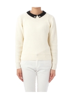 ビジュー使い襟付きニットプルオーバー