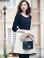 フラワー刺繍バイカラーOP