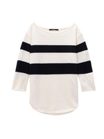 Munich  ボーダーボートネック七分袖ニット