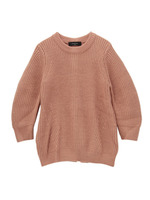 SACRA リボン使いバックシャン八分袖ニット