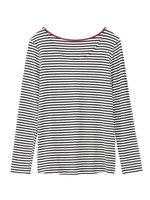 [L]ラウンドネックボーダーストレッチカットソー