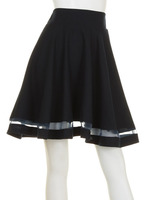 【mystic】オーガンジー切替フレアスカート