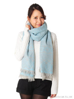 ストール付きニットプルオーバー