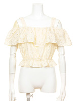 コットン刺繍オフショルトップス