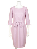 フロントリボンウールワンピース