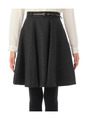 ベルトつきウールフレアスカート