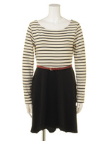 差込ポンチボーダー×無地ベルト