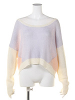 配色ショートニット