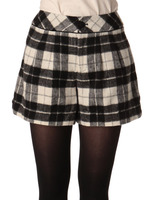 シャギーチェックショートパンツ