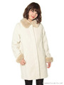 ・ノーカラーファーティペット付きコート