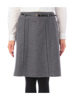 ベルト付きレース使いミディ丈スカート