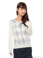 12Gアーガイル柄プルオーバー