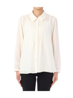 重ね衿ピンタックシャツ