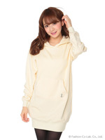 猫耳付きロングパーカー