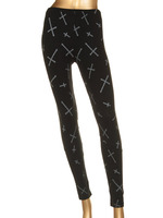 クロス柄レギンス