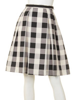 ギンガムタックボリュームスカート