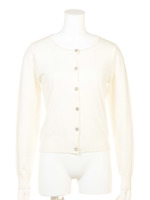 ビジューボタンクルーネックカーディガン