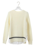 裾リブライン片畔プルオーバー