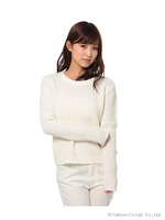 カラーMIXワッフル柄ニットTOPS