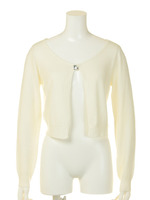 ビジューボタンニットカーデ