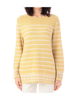 透かし編みボーダーニット