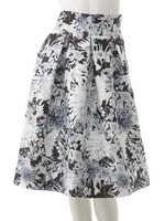 【CEDNIE】タックミディフラワーフレアスカート