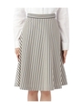 ストライプ切り替えミモレ丈スカート
