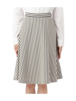 ストライプ切り替えミモレ丈スカート