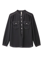 ダブルポケットジョーゼットブラウス