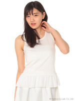 チュール＆シフォンフリル裾タンクトップ
