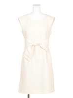 ウエストリボン切替ノースリーブワンピース