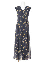 オリジナル水彩フラワーマキシワンピース