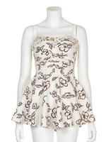 ビジュー付フラワーロンパ