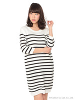 ボーダーニットワンピース