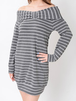 ボーダーリボンオフショルOP