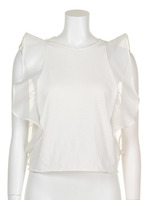 袖オーガンフリルブラウス