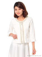 ビジュー使いデニム7分袖JKT