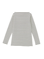 ボーダーハイネックスリムカットソー