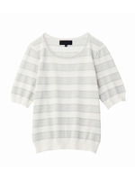 ラメボーダーニット