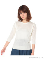 肩ミニフリルニット