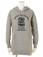 裏毛アメカジチュニックパーカー【Planet blue】